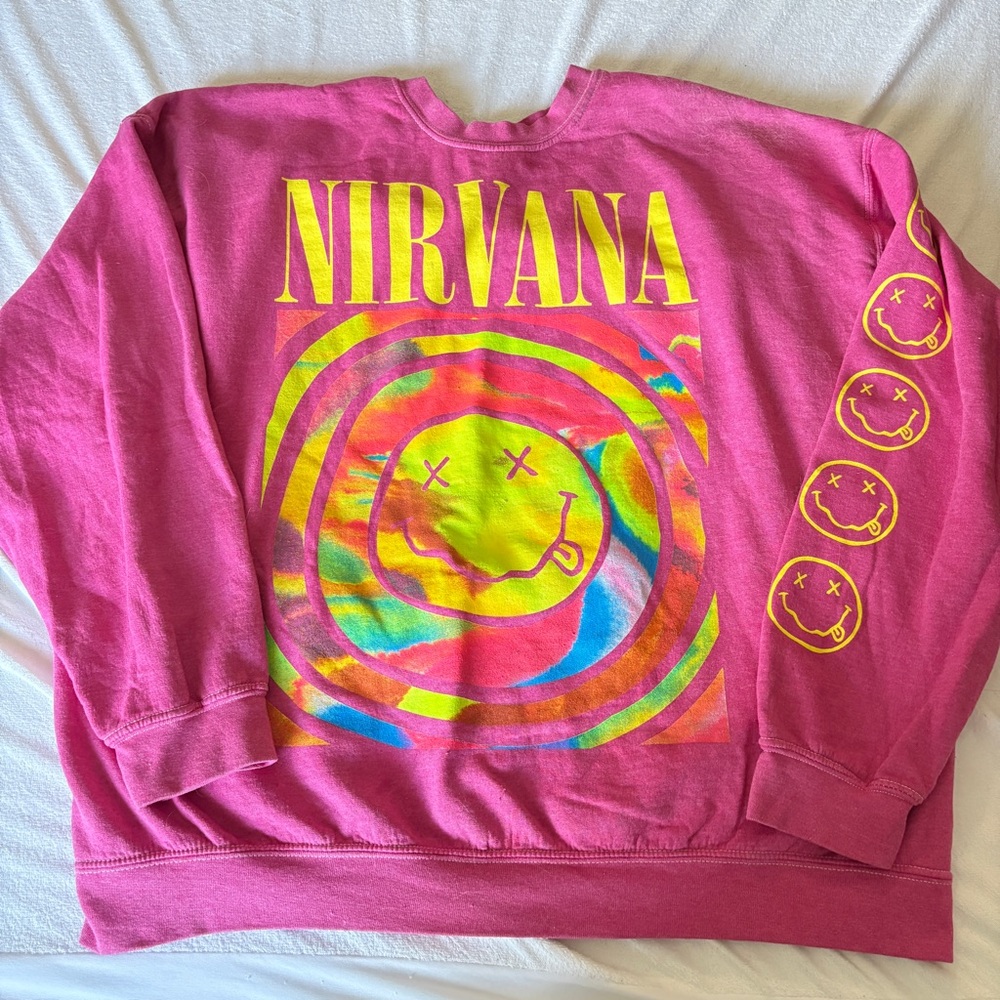 Urban outfitters Pink Nirvana Graphic Sweatshirt